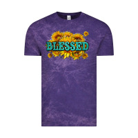 Cloud Purple glitter blessed with sunflowers Vintage Tee - AdoDesignShop