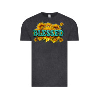 Vintage Black glitter blessed with sunflowers Vintage Tee - AdoDesignShop