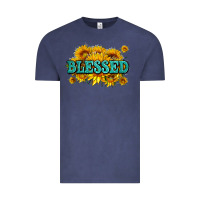 Vintage Denim glitter blessed with sunflowers Vintage Tee - AdoDesignShop