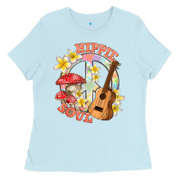 Baby Blue hippie soul with peace Ladies Tee - texasbilliewilder