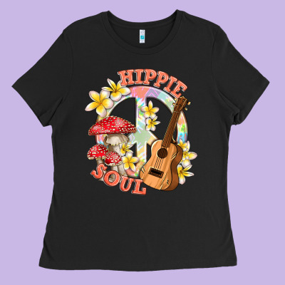 Hippie Soul With Peace Ladies Tee Designed By Texasbilliewilder