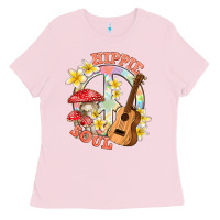 Bubblegum Pink hippie soul with peace Ladies Tee - texasbilliewilder