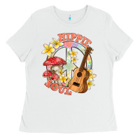 White hippie soul with peace Ladies Tee - texasbilliewilder