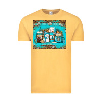 Vintage Mustard winter snowman coffee Vintage Tee - Jasminsmagicworld