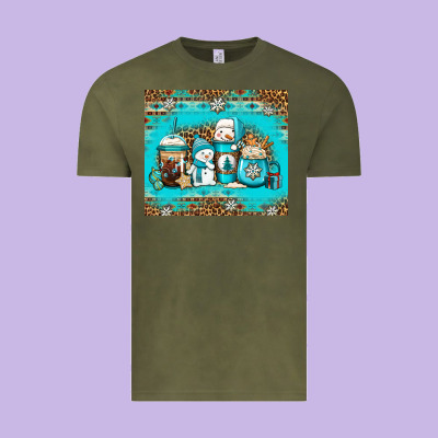 Winter Snowman Coffee Vintage Tee Designed By Jasminsmagicworld