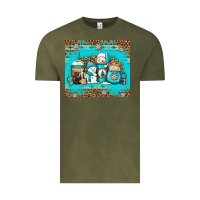 Vintage Olive winter snowman coffee Vintage Tee - Jasminsmagicworld