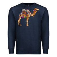 Navy camel with colorful saddle Premium Sweatshirt - BarkalooDesign