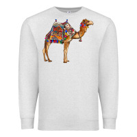 Oatmeal Heather camel with colorful saddle Premium Sweatshirt - BarkalooDesign