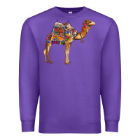 Purple camel with colorful saddle Premium Sweatshirt - BarkalooDesign