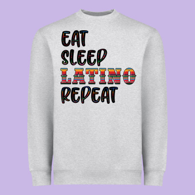 Eat Sleep Latino Repeat Heavyweight Sweatshirt Designed By Bundleandbundleshop