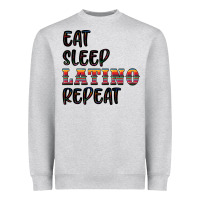 Heather Grey eat sleep latino repeat Heavyweight Sweatshirt - BundleAndBundleShop