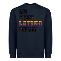Navy eat sleep latino repeat Heavyweight Sweatshirt - BundleAndBundleShop