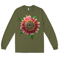 Army Green crimson blaze sunflower Long Sleeve Tee - LillyAllenDesigns