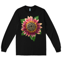 Black crimson blaze sunflower Long Sleeve Tee - LillyAllenDesigns