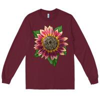 Burgundy crimson blaze sunflower Long Sleeve Tee - LillyAllenDesigns