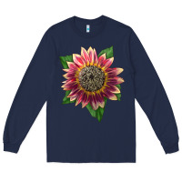 Navy crimson blaze sunflower Long Sleeve Tee - LillyAllenDesigns