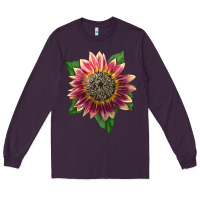 Plum crimson blaze sunflower Long Sleeve Tee - LillyAllenDesigns