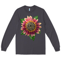 Smoke crimson blaze sunflower Long Sleeve Tee - LillyAllenDesigns