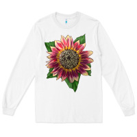 White crimson blaze sunflower Long Sleeve Tee - LillyAllenDesigns