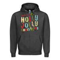 Charcoal Heather have a holly jolly christmas Zipper Hoodie - MaliasSmallBusiness