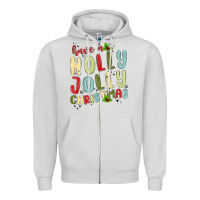 Dove Grey have a holly jolly christmas Zipper Hoodie - MaliasSmallBusiness