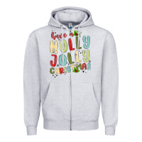 Heather Grey have a holly jolly christmas Zipper Hoodie - MaliasSmallBusiness