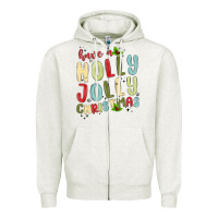 Oatmeal Heather have a holly jolly christmas Zipper Hoodie - MaliasSmallBusiness