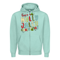 Seafoam have a holly jolly christmas Zipper Hoodie - MaliasSmallBusiness