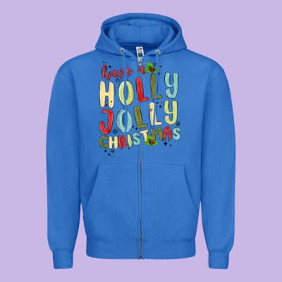 Have A Holly Jolly Christmas Zipper Hoodie Designed By Maliassmallbusiness