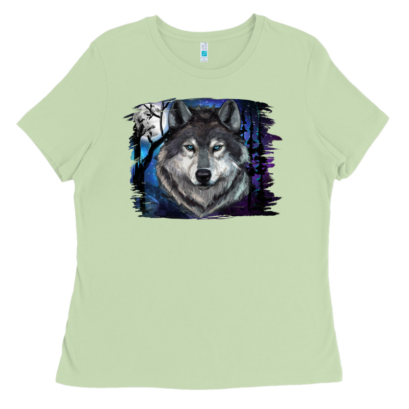 Wolf And Full Moon Ladies Tee by RanaPortraitStore | Teevron