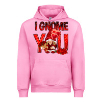 Fuchsia Pink I gnome you with roses Valentine's Day Urban Hoodie - HowdyJamesFarm