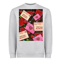 Heather Grey love letters with roses  air Heavyweight Sweatshirt - AdoDesignShop