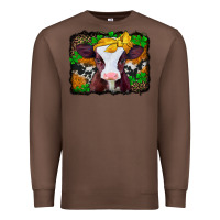 Chestnut st patricks baby cow with leopard background Premium Sweatshirt - Jasminsmagicworld