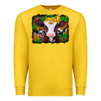 Lemon st patricks baby cow with leopard background Premium Sweatshirt - Jasminsmagicworld