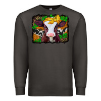 Smoke st patricks baby cow with leopard background Premium Sweatshirt - Jasminsmagicworld