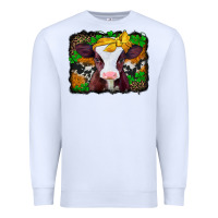 White st patricks baby cow with leopard background Premium Sweatshirt - Jasminsmagicworld