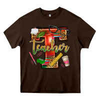 Chocolate Brown western teacher Heavy Core Tee - texasbilliewilder