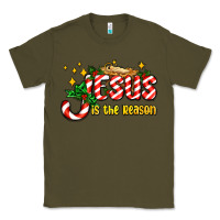 Army Green jesus is the reason with christmas candy ado Classic Tee - AdoDesignShop