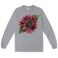 Heather Grey chocolate sunflower Long Sleeve Tee - LillyAllenDesigns