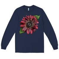 Navy chocolate sunflower Long Sleeve Tee - LillyAllenDesigns
