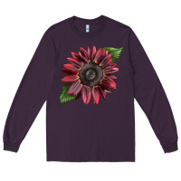 Plum chocolate sunflower Long Sleeve Tee - LillyAllenDesigns
