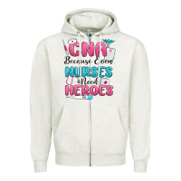 Oatmeal Heather cna because even nurses need heroes Zipper Hoodie - MaliasSmallBusiness