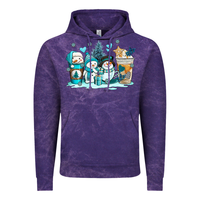 Winter Snowman Coffee Cups Vintage Hoodie by AdoDesignShop | Teevron