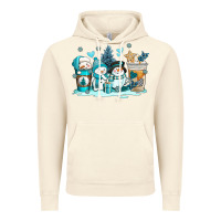Vintage Artic winter snowman coffee cups Vintage Hoodie - AdoDesignShop