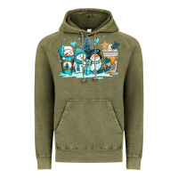 Vintage Olive winter snowman coffee cups Vintage Hoodie - AdoDesignShop