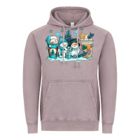Vintage Zinc winter snowman coffee cups Vintage Hoodie - AdoDesignShop