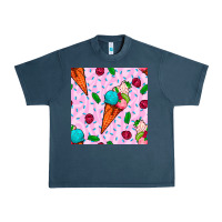 Midnight Navy ice cream seamless pattern Urban Heavy Tee - BundleAndBundleShop