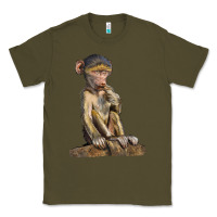 Army Green Baby Baboon Illustrations Classic Tee - LillyAllenDesigns