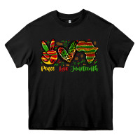 Black peace love juneteenth Heavy Core Tee - Zillion Design Studio