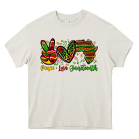 Cream peace love juneteenth Heavy Core Tee - Zillion Design Studio